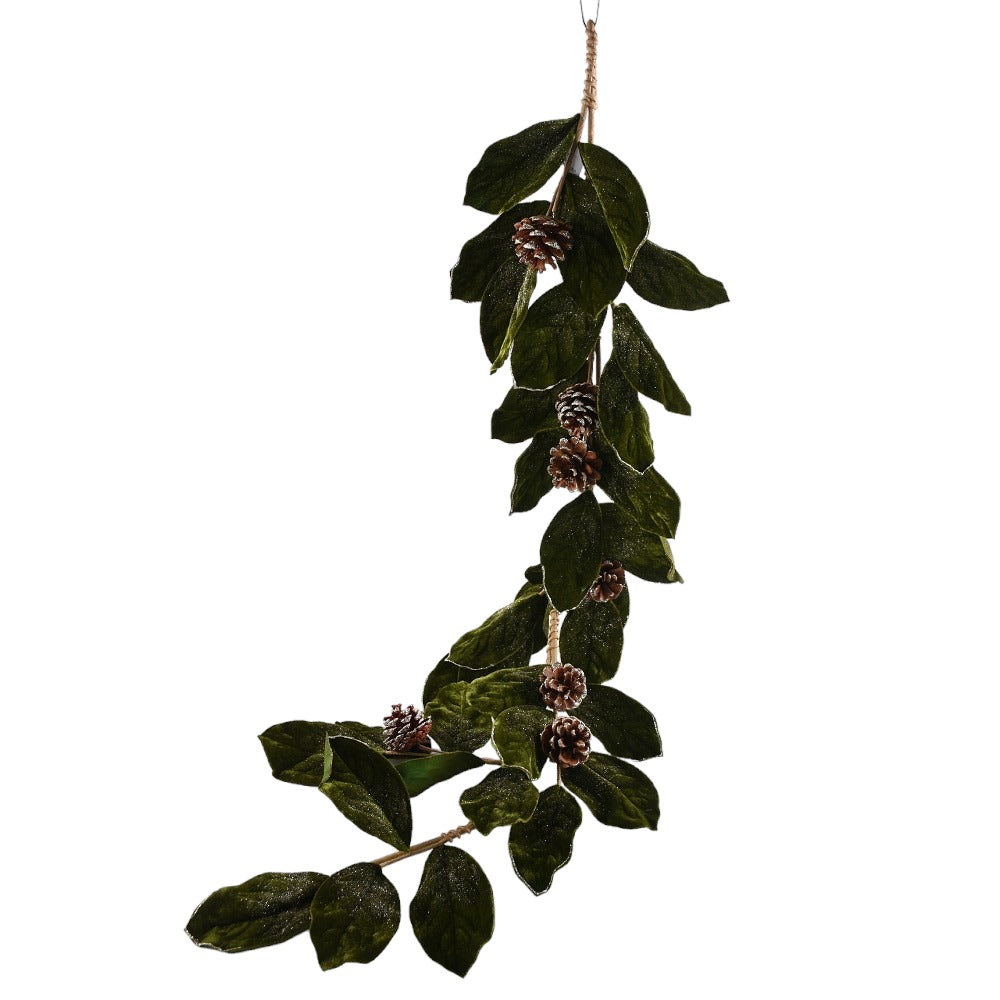 Guirnalda Hojas de Magnolia Verde Terciopelo