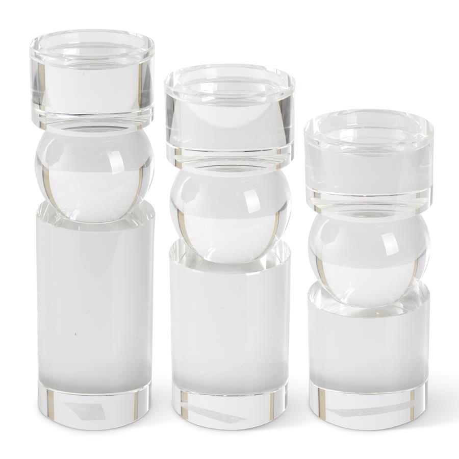 Portavelas Pilares de Cristal Set/3