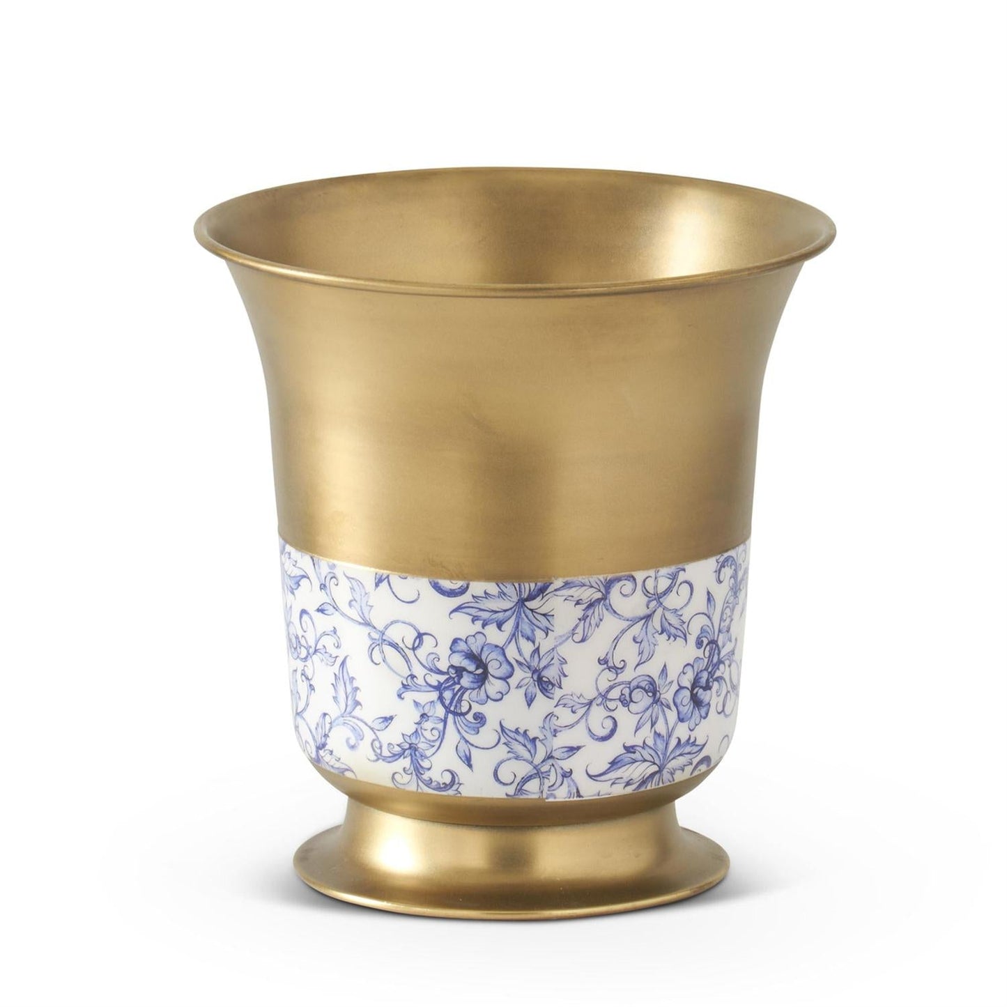 Macetas Metal/Floral Azul s/2