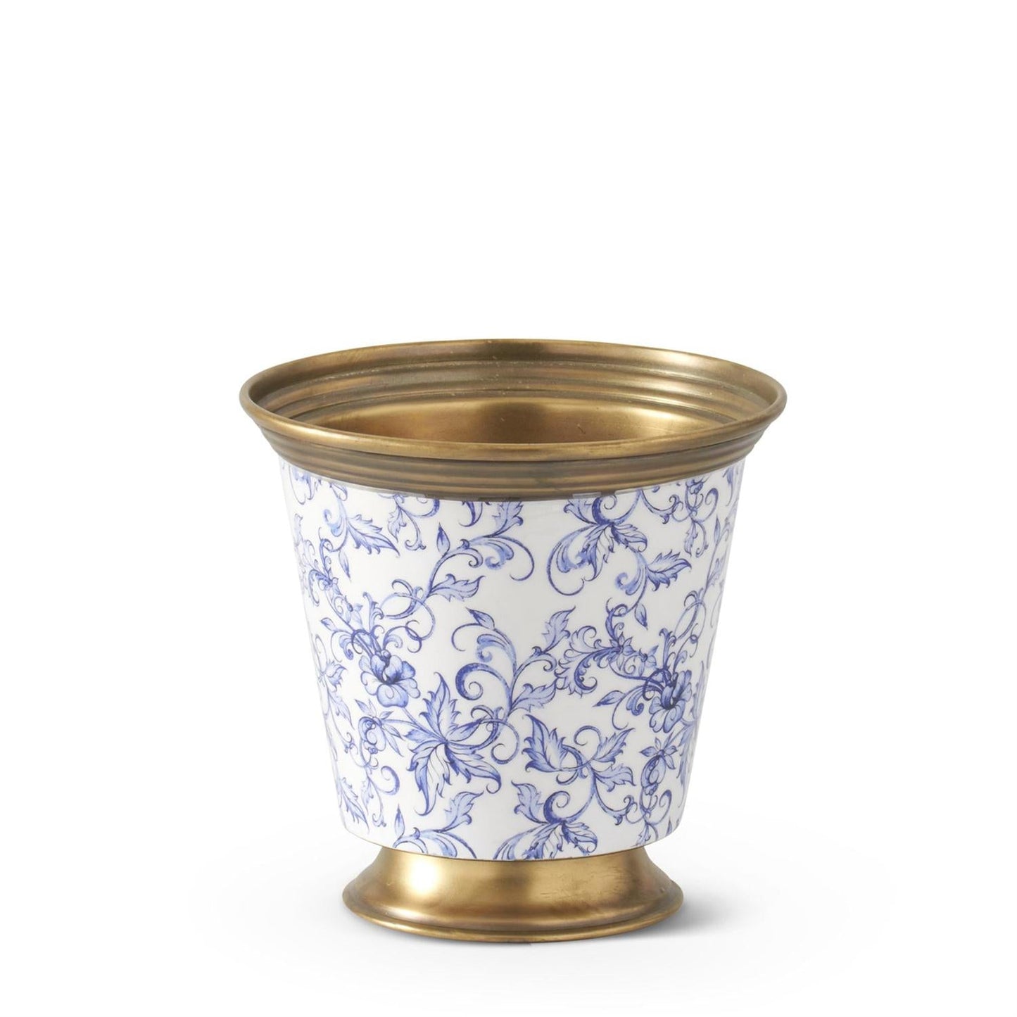 Macetas Metal/Floral Azul s/3