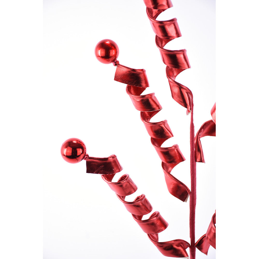 Vara Curly Metálico Rojo