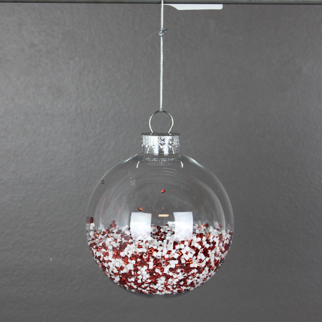 Esfera rellena Rojo/Blanco 5"