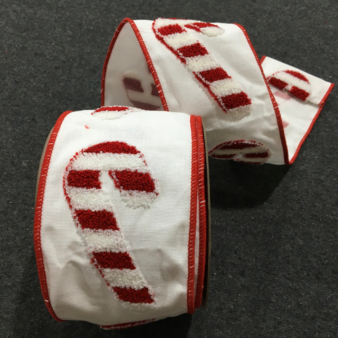 Listón Bastón Caramelo 4"x10yd