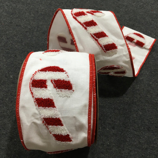 Listón Bastón Caramelo 4"x10yd