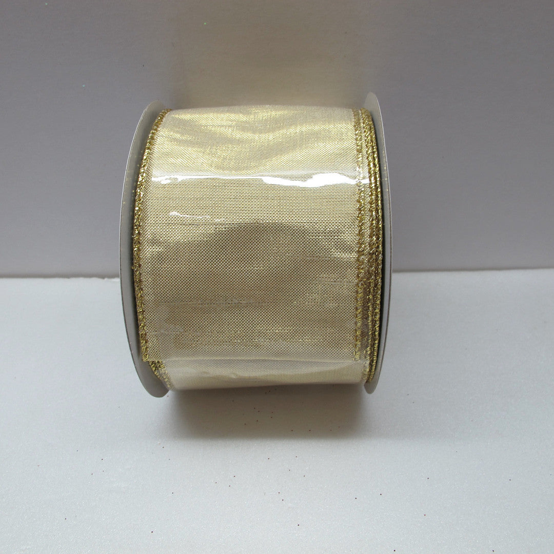 Listón dorado satinado 2.5"x10yd