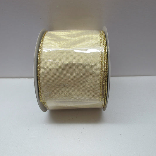Listón dorado satinado 2.5"x10yd