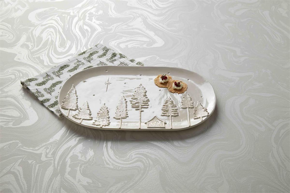Platón cerámica White Xmas