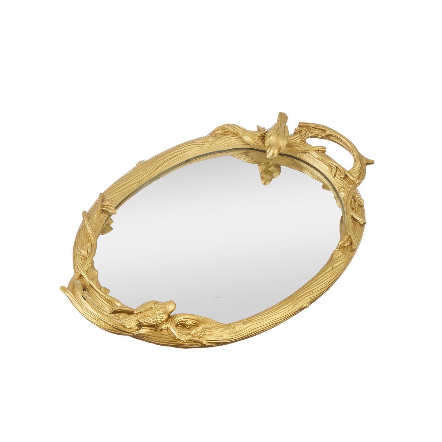 Charola Espejo con pájaros