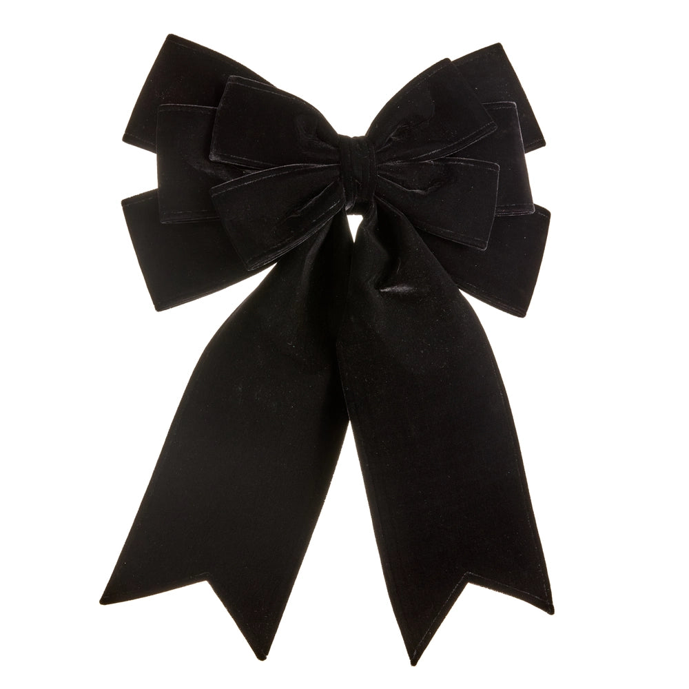 22" Black Velvet Bow Ornament