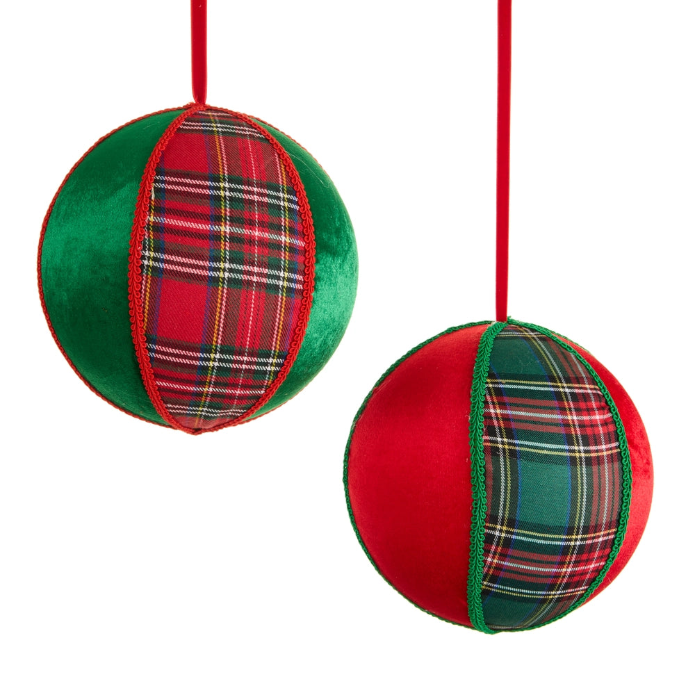8" Plaid Ornament