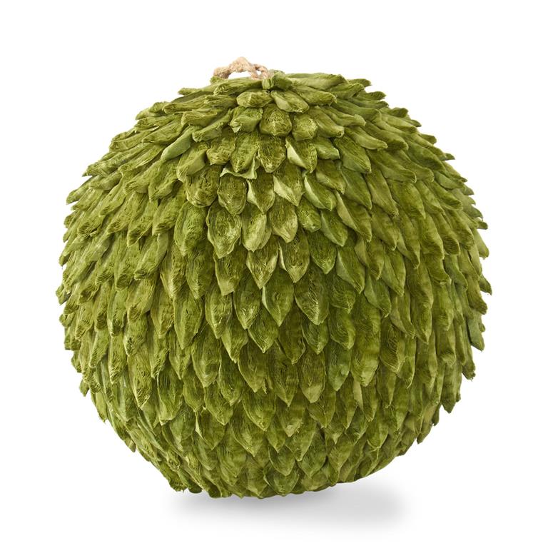 Esferas Hojas Verde Olivo 8"