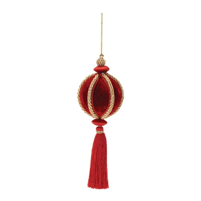 Esfera con Borla Rojo 11.5"