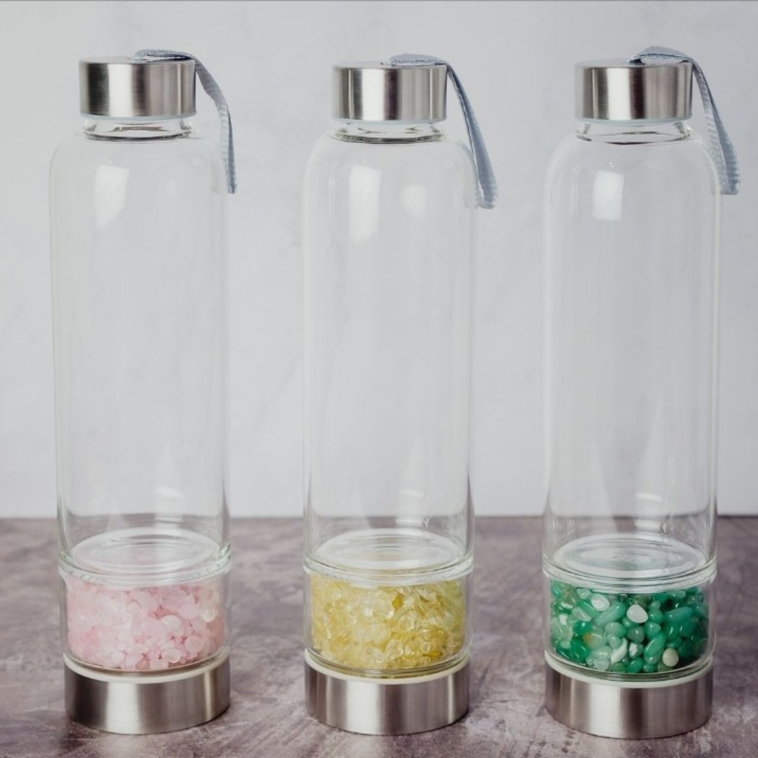 Botella con Cristales para Agua