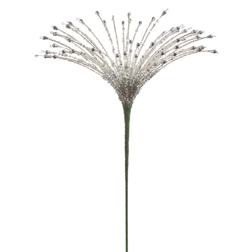 Pick Cuentas Plateadas 15"