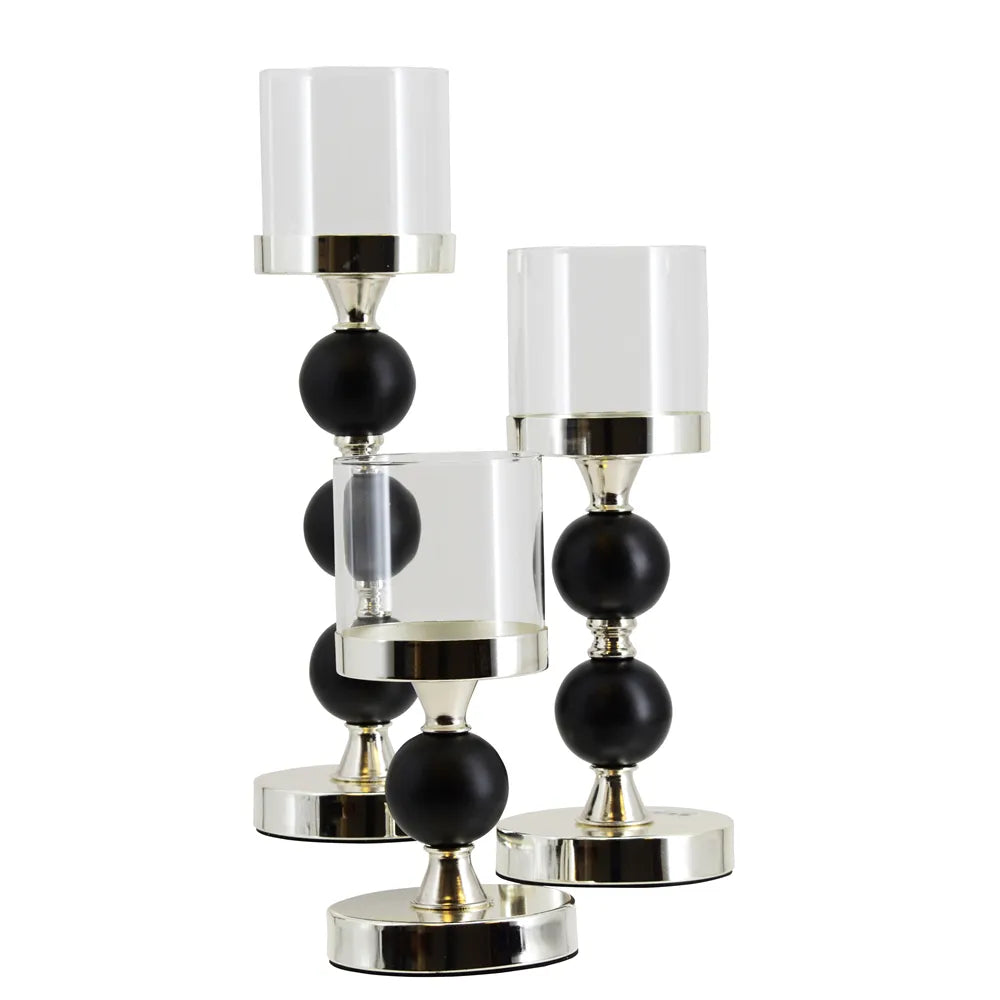 Portavelas Plata Set de 3