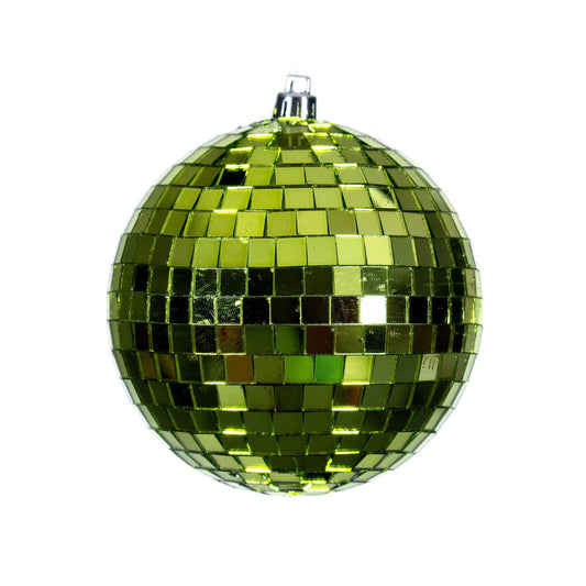 Shiny Disco Ball Verde 6" s/4