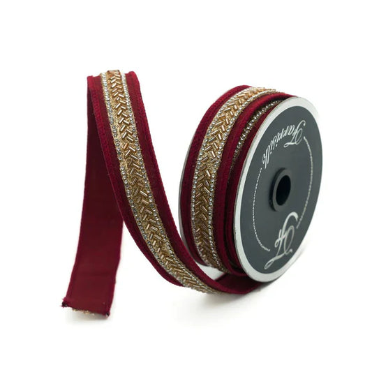 Listón Baguettes Burgundy 1"x5yd