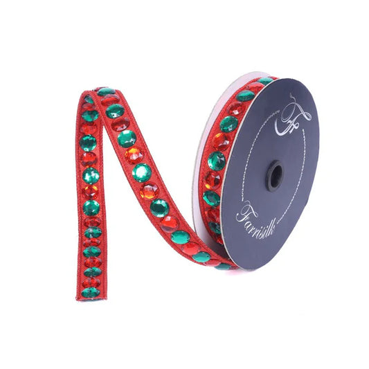 Listón aplicaciones Gumdrop Rojo/Verde 0.75"x10yd