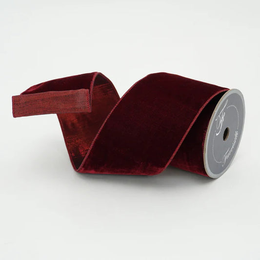 Listón Terciopelo Burgundy 4"x10'