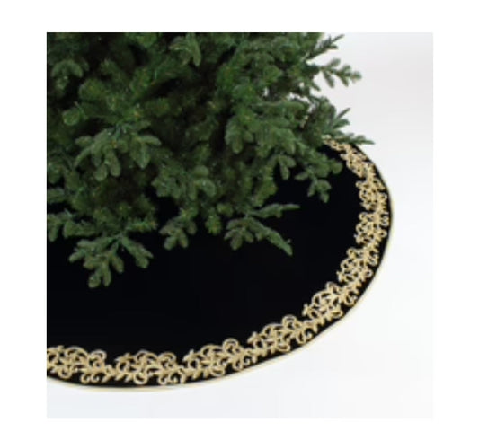 Pie de Pino Bordado Negro