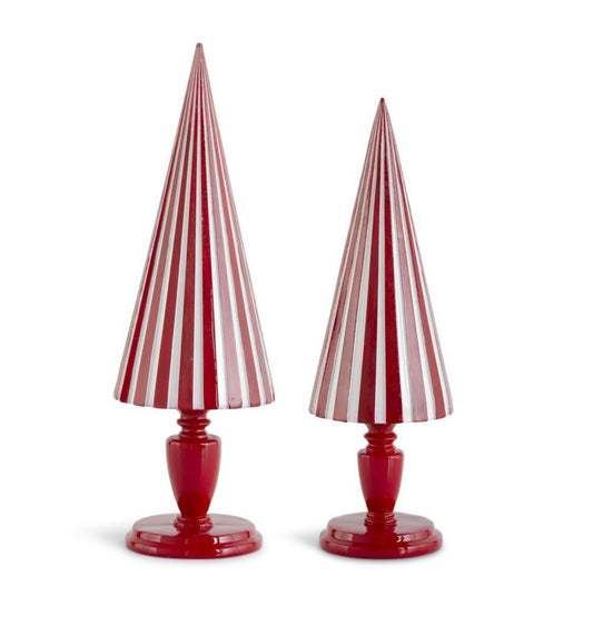 Set de dos pinos de líneas roja y blanca