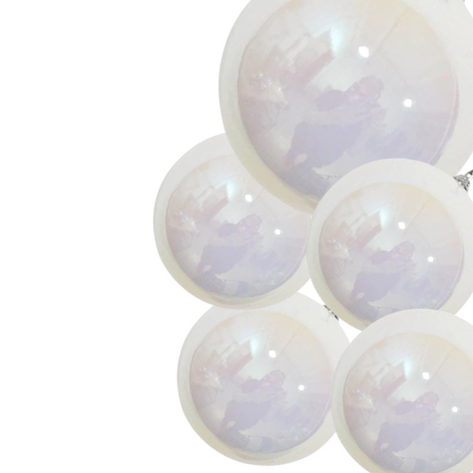 Guirnalda de Esferas Blancas Tornasol