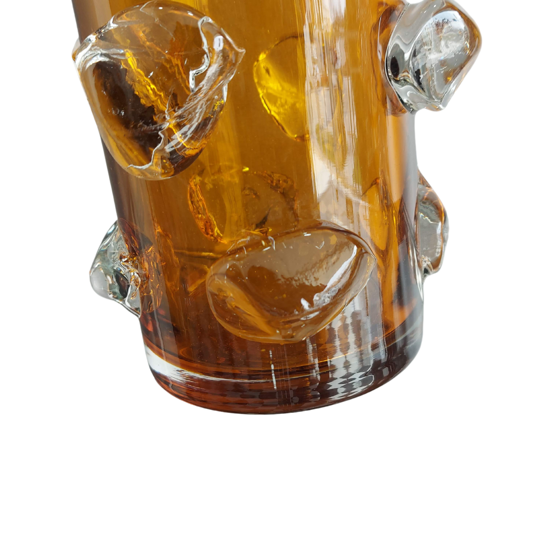 Florero Ámbar con Cristal Abultado