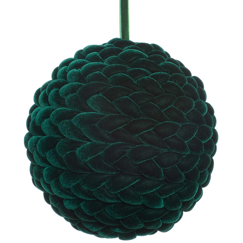 Esfera de Terciopelo Trenzado Verde 8"
