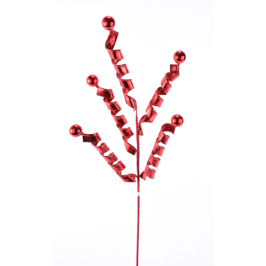 Vara Curly Metálico Rojo