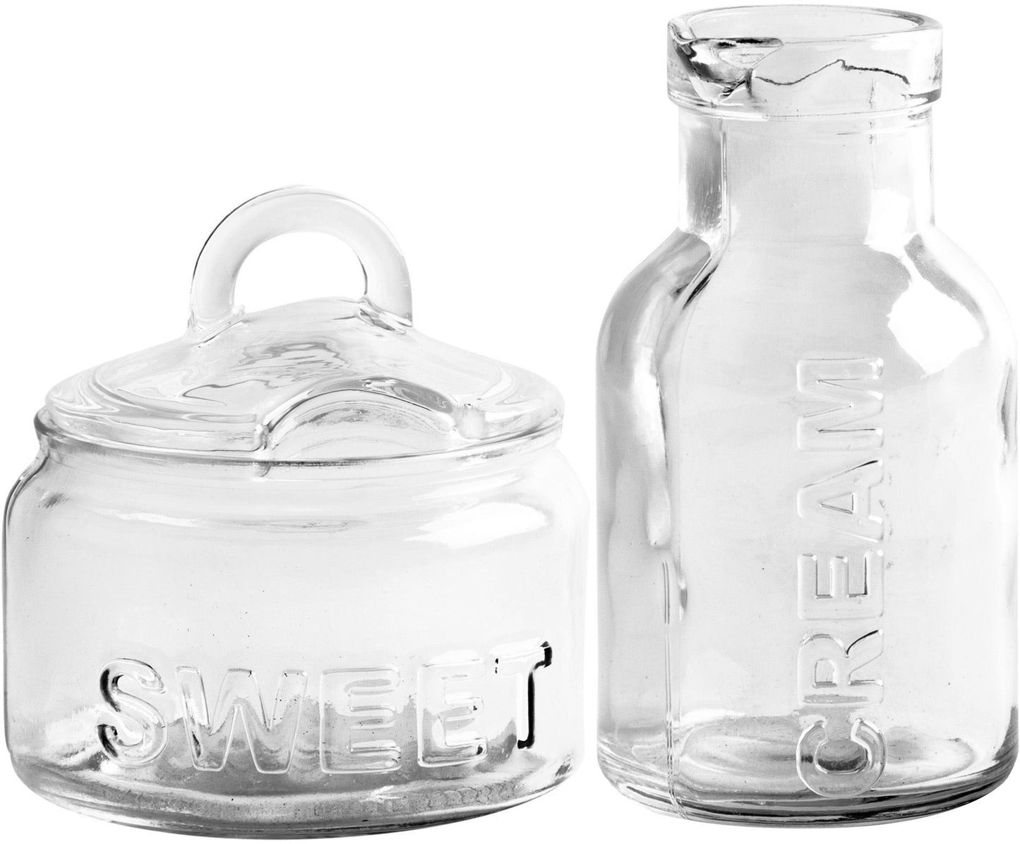 Juego de Azucarera y Cremera de cristal