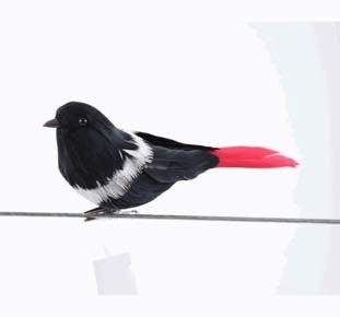 Pajarito decorativo con clip rojo/negro