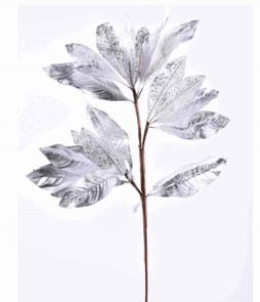 Rama Hoja Magnolia Plata