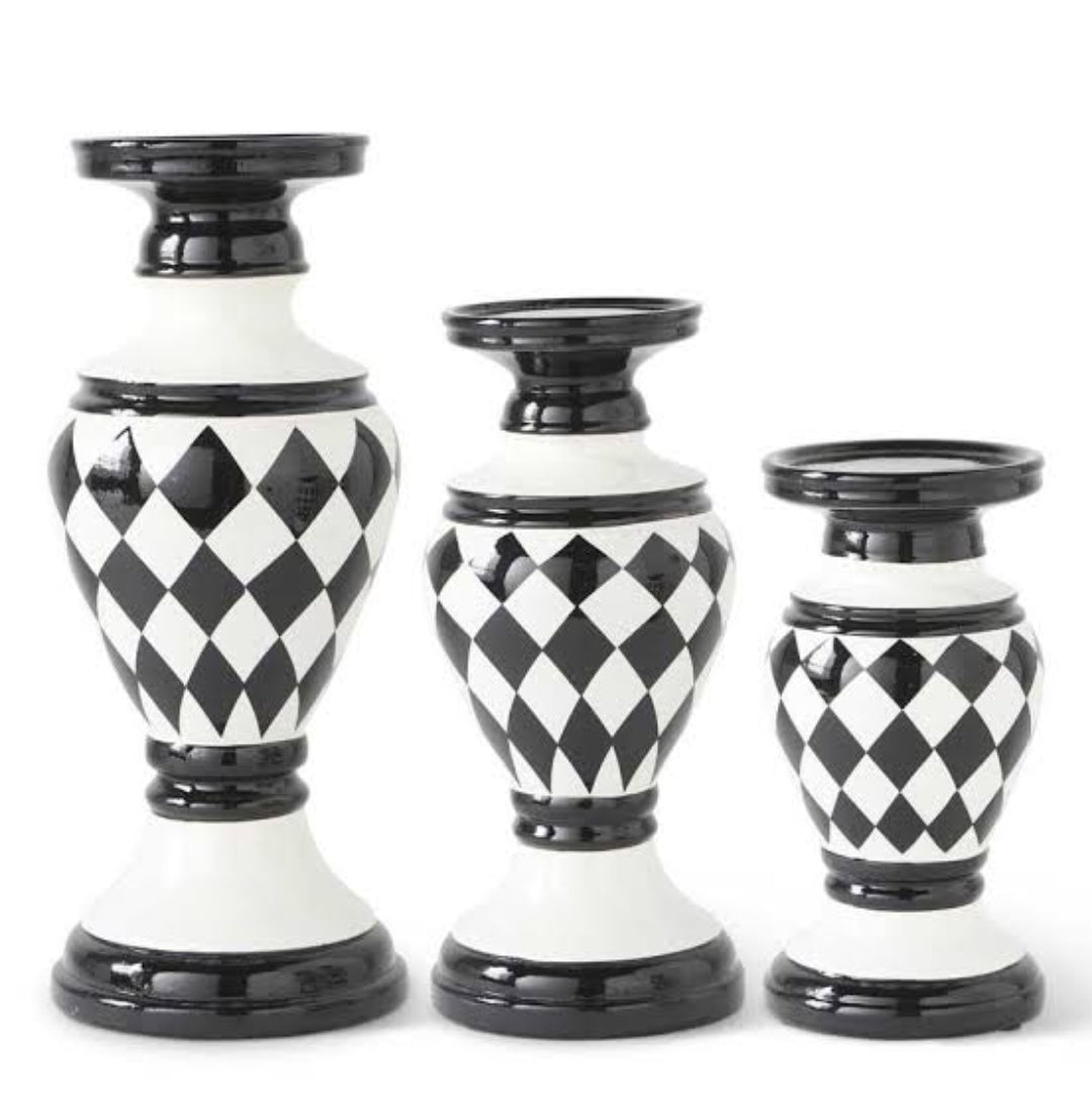 Candelabros S/2 Aarlequín bco/ngo