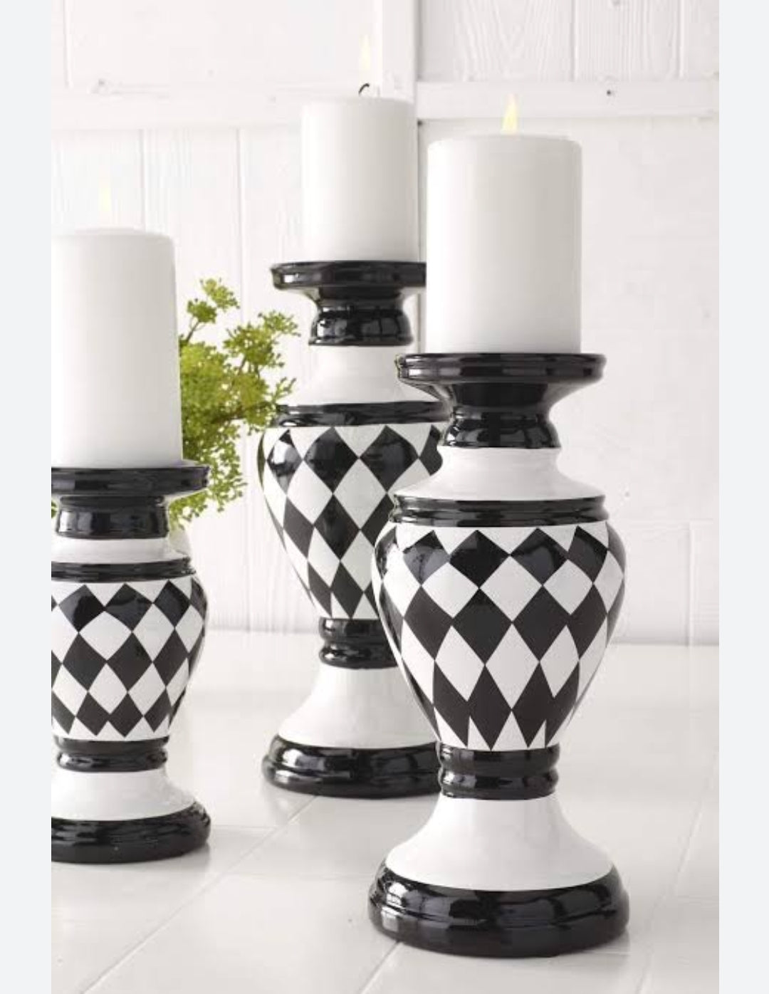 Candelabros S/2 Aarlequín bco/ngo