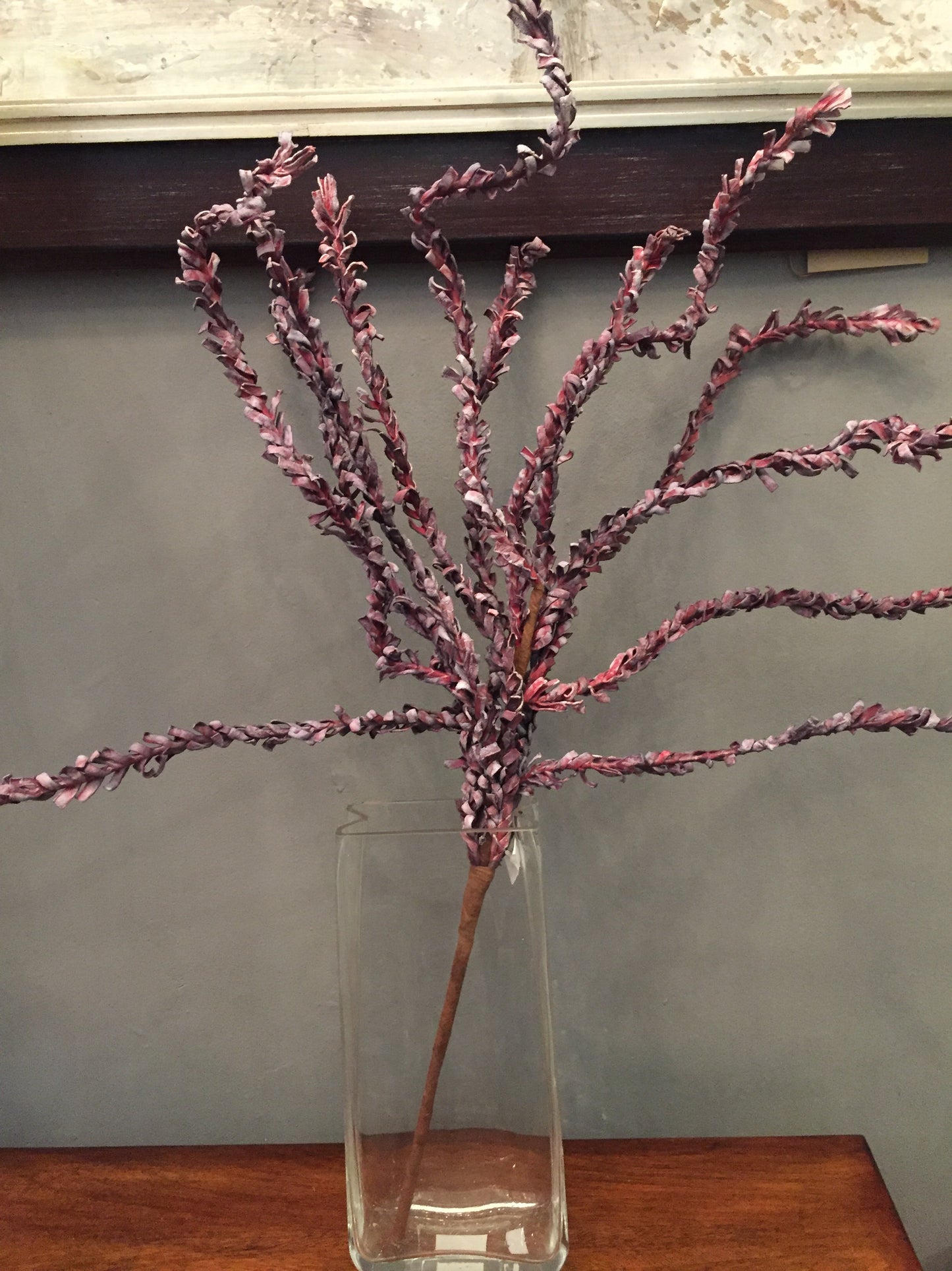 Follaje artificial tipo Vara Morada Ceniza (por pieza)