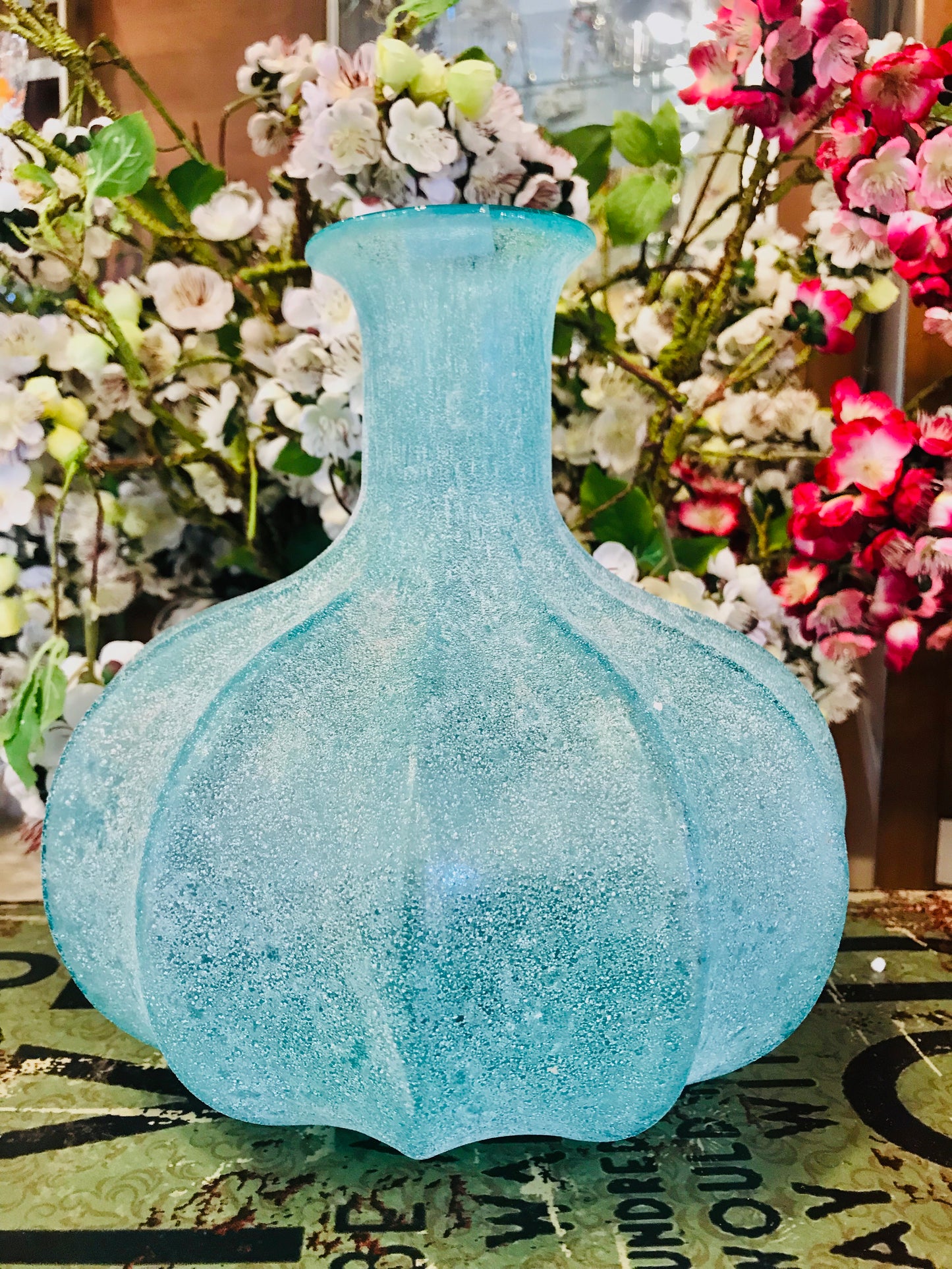 Florero verde Aqua ch 8.5”