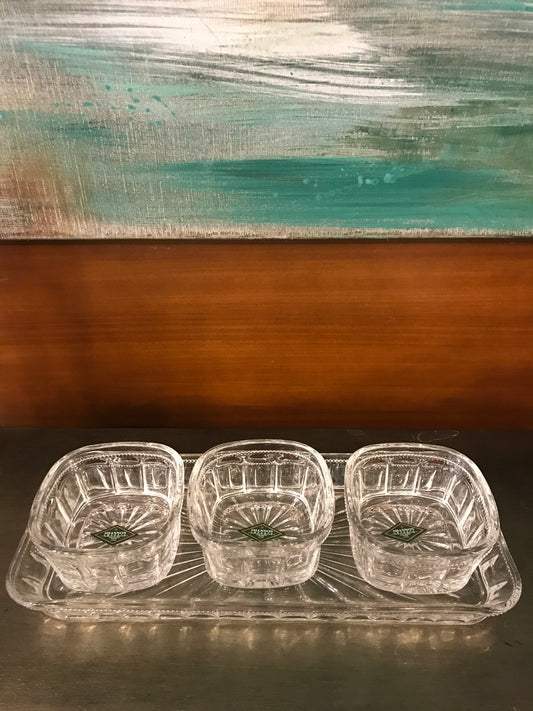 Set/4 recipiente relish hause cristal