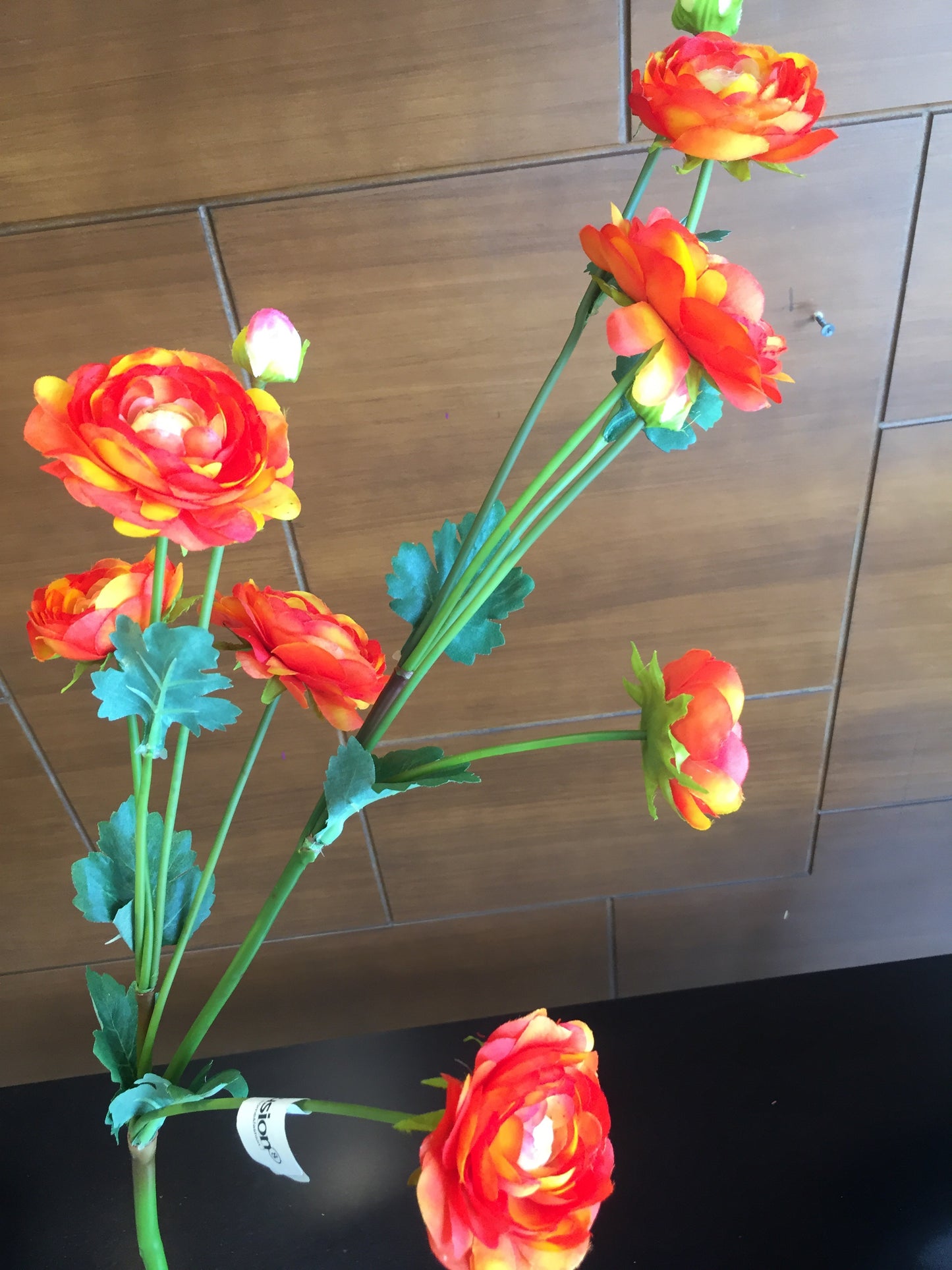 Flor artificial tipo Ranúnculo Naranja (por pieza)