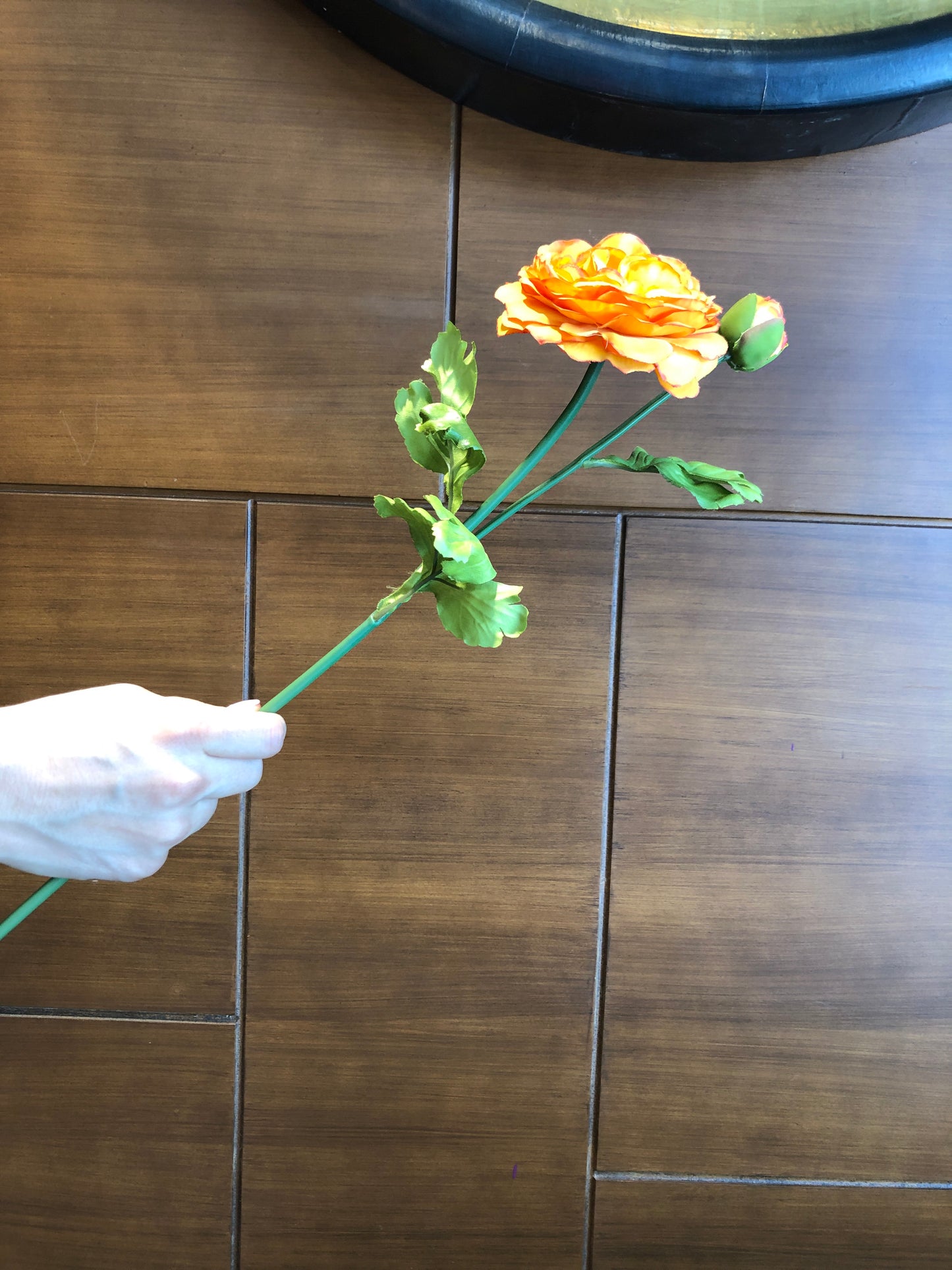 Flor artificial tipo renáculo naranja (por pieza)