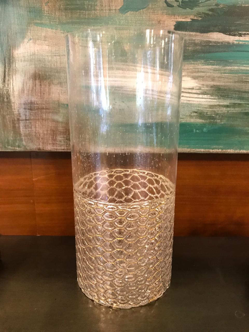 Base Cilíndrica de Cristal con textura