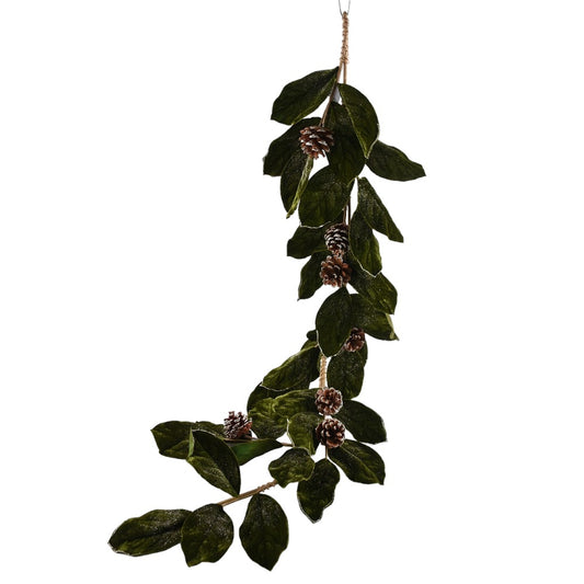 Guirnalda Hojas de Magnolia Verde Terciopelo