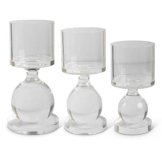 Portavelas Cristal Transparente Set/3
