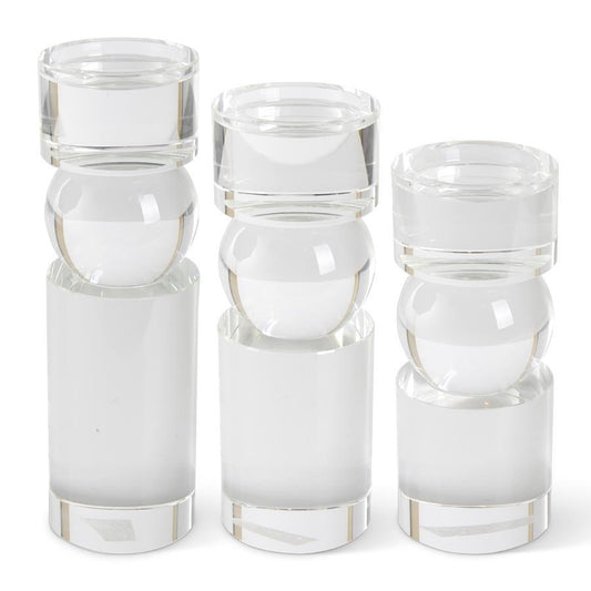 Portavelas Pilares de Cristal Set/3