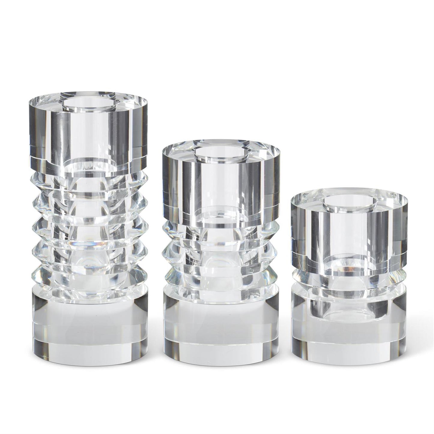 Portavelas Redondas Cristal Set/3
