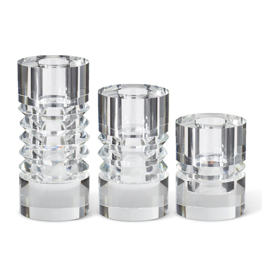 Portavelas Redondas Cristal Set/3
