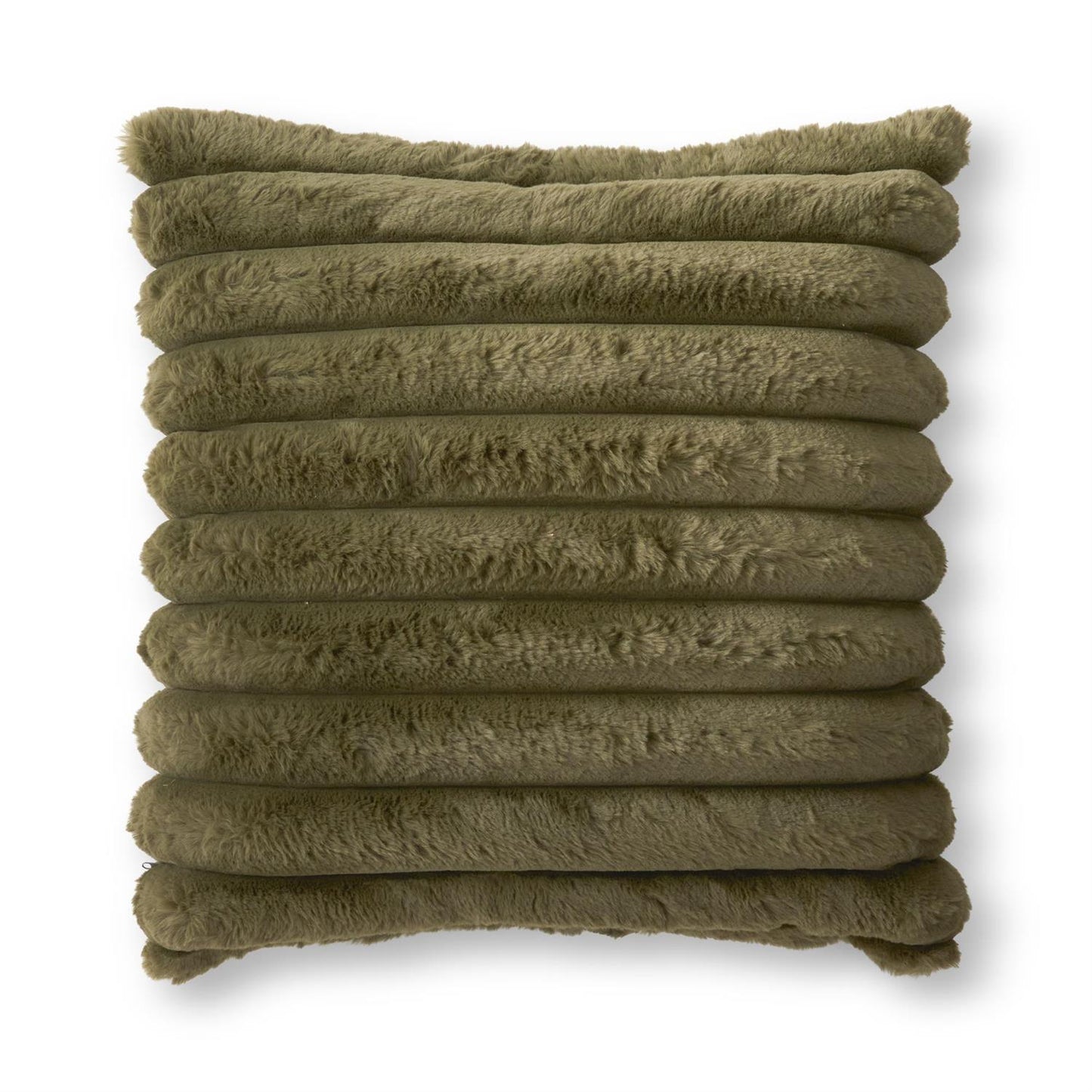 Cojin peluche verde olivo