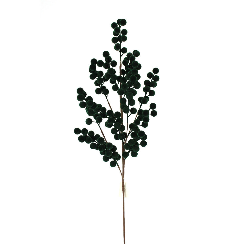 Vara Berry de Terciopelo Verde Oscuro 33"