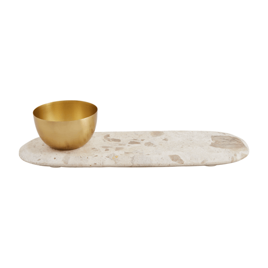 Botanero Mármol Bowl Dorado