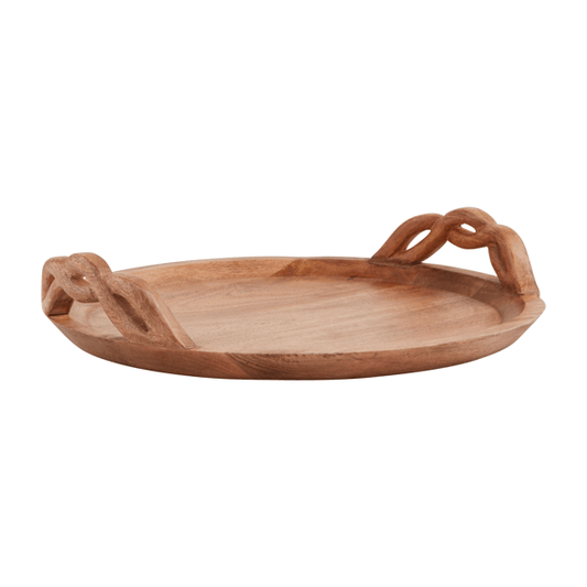 Charola Madera Twisted Handle