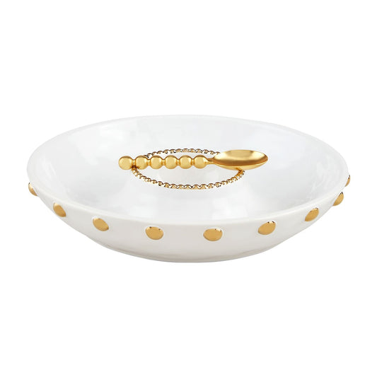 Set Chip & Dip Puntos Dorados